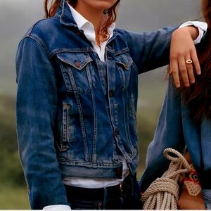 Chaps Ralph Lauren Logo Jean Jacket Classic Blue Denim Size L